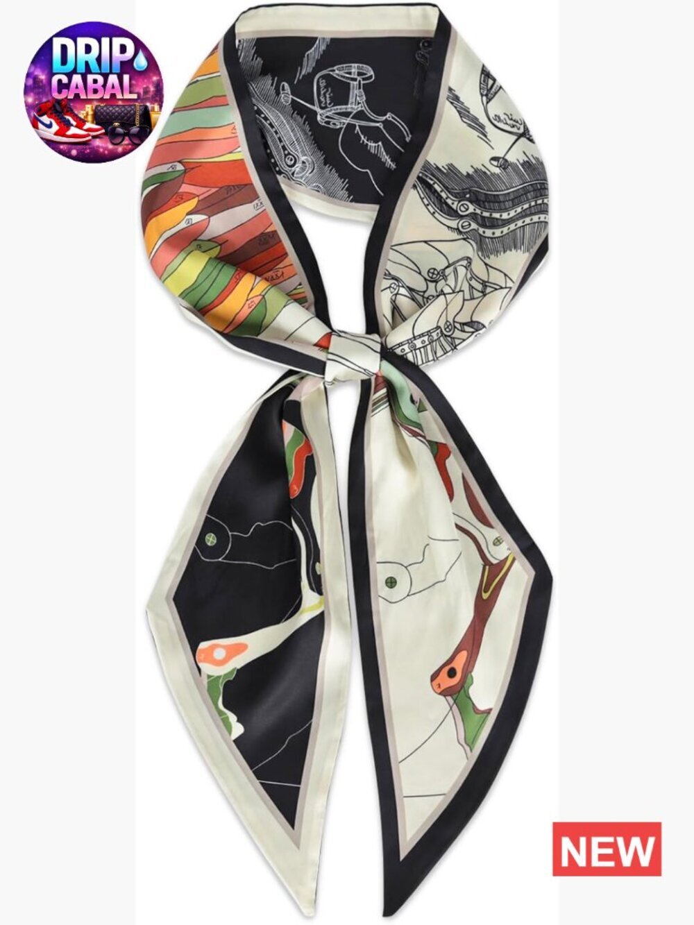 Satin Scarf Mulberry Silk Printed Head Wrap Hair Band Fashion Neck Scarf